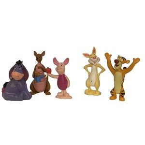 Disney Pooh Lot of 5 PVC Figures Cake Toppers Eeyore Kanga Piglet Rabbit Tigger